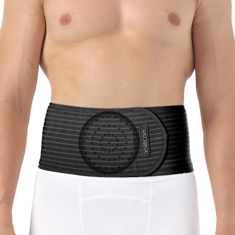 Willcom Umbilical Hernia Belt for Men and Women â€“ Abdominal Support Binder with Ventilated Compression Pad for Pain Relief, Belly Button, Ventral and Incisional Hernia Support(M, 35.5-40.5'')